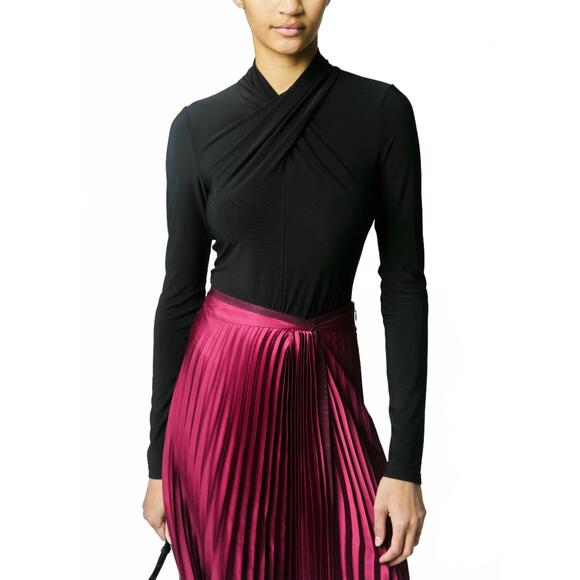 DEREK LAM 10 CROSBY Tops - NEW DEREK LAM 10 CROSBY krini wrap long sleeve jersey top in black